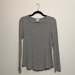 Old Navy Heather Gray Ribbed Long Sleeve Tee